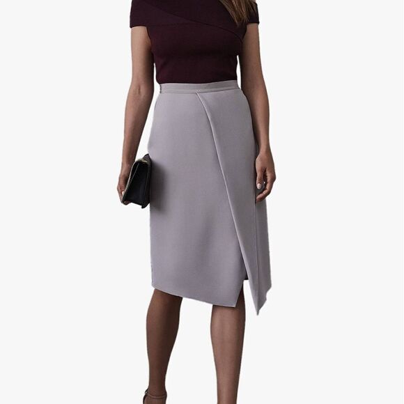 Reiss Sydney Satin Wrap Skirt NWT Sz 10 - Picture 1 of 13